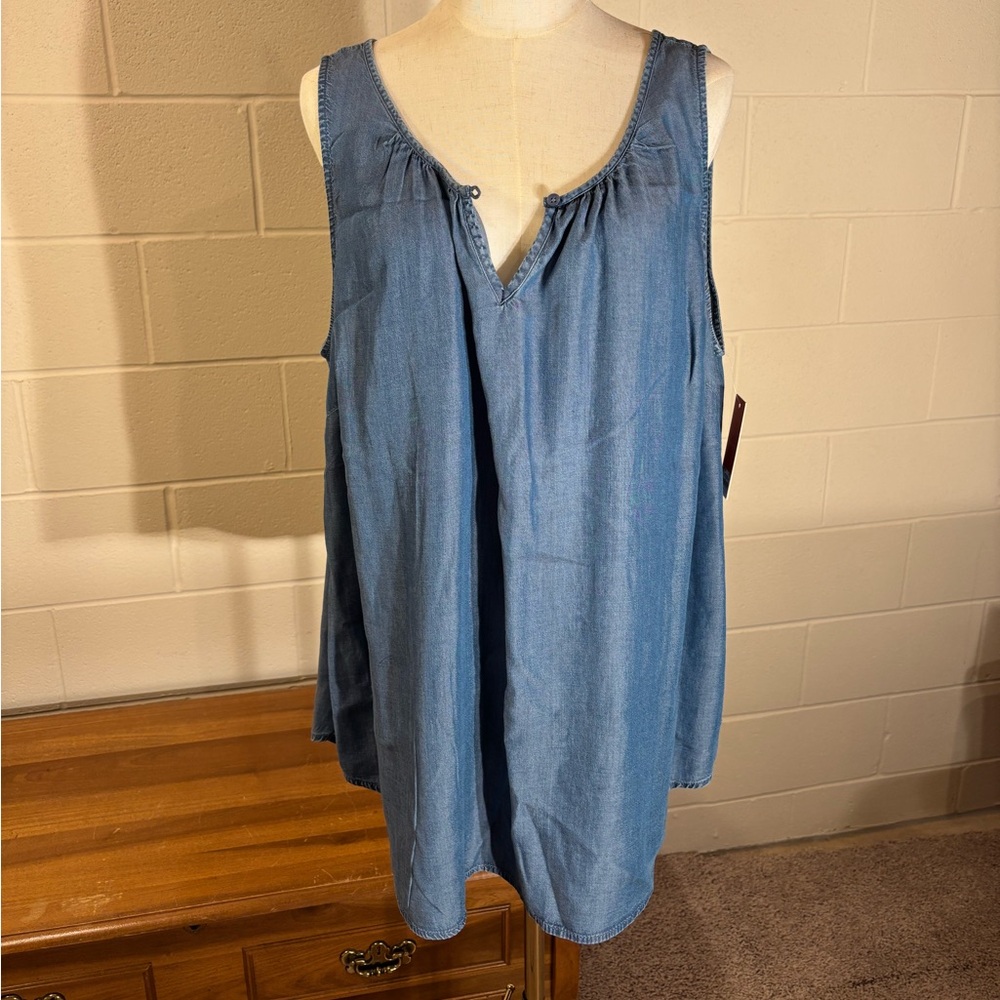 EVRI Denim Blue Top NWT